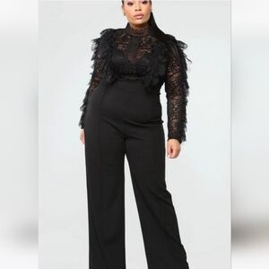 Fashion Nova Black Wide Leg Sophisticated Pants